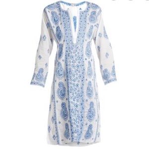 Paisley Embroidered Cotton-voile Kaftan